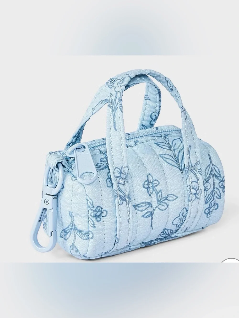 🎉Light Blue Quilted Floral Mini Tote Bag